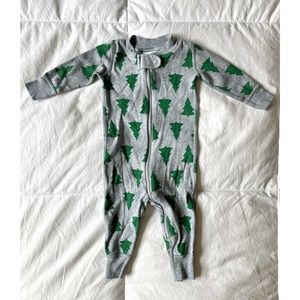 Hanna Andersson Baby Christmas Tree Zip Sleeper Pajamas Unisex Size 3-6 Months